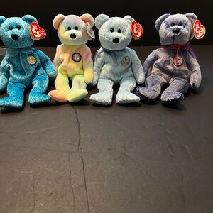4 Ty Beanie Baby Bears